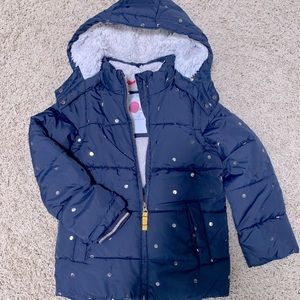 Mini Boden 2-in-1 Padded jacket with polkadots